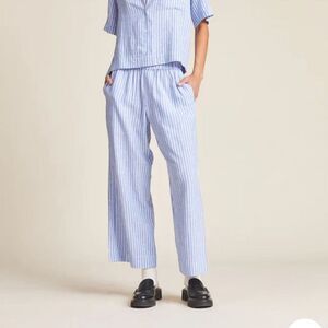 Trovata Blue and White Casual Striped Bottoms Blue White Size XS